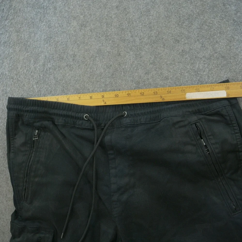 Joes Jeans Joggers Mens Extra Large Black Camo Cargo Elastic Waist Drawstring